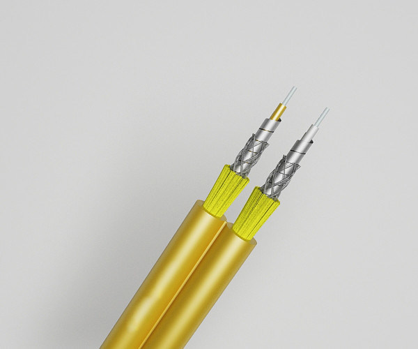 Duplex Zip Cord Fiber Optic Cable , Steel Braiding Armored Fiber Optic