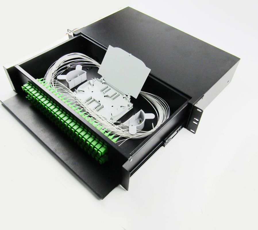 Sliding Drawer Type Fiber Optic Patch Panel Rack Mount 48 Ports