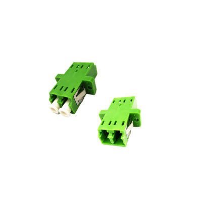LC APC Duplex Single Mode Fiber Optic Adapter Green Color